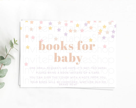 Editable Pastel Star Books For Baby Card Shooting Star Book Insert Twinkle L
