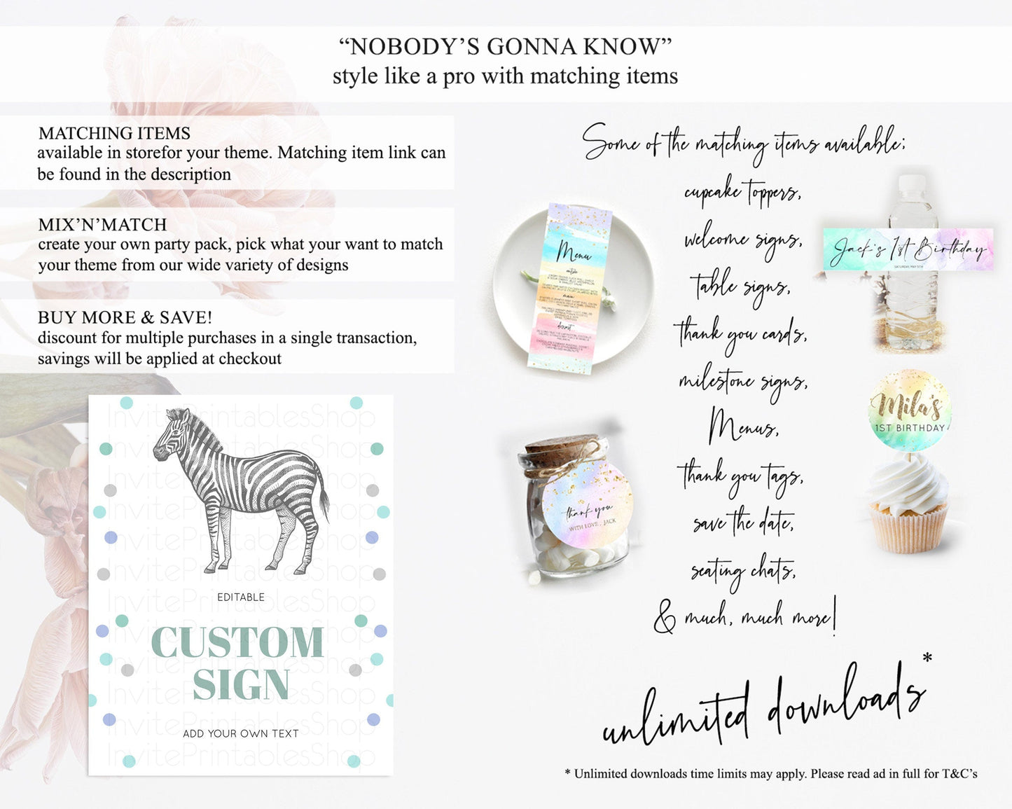 Zebra Sign Zebra Table Sign Decor Zebra Party Sign Template Safari Adventure Zebra Minimal Theme 1st Birthday Baptism Baby Shower D10856