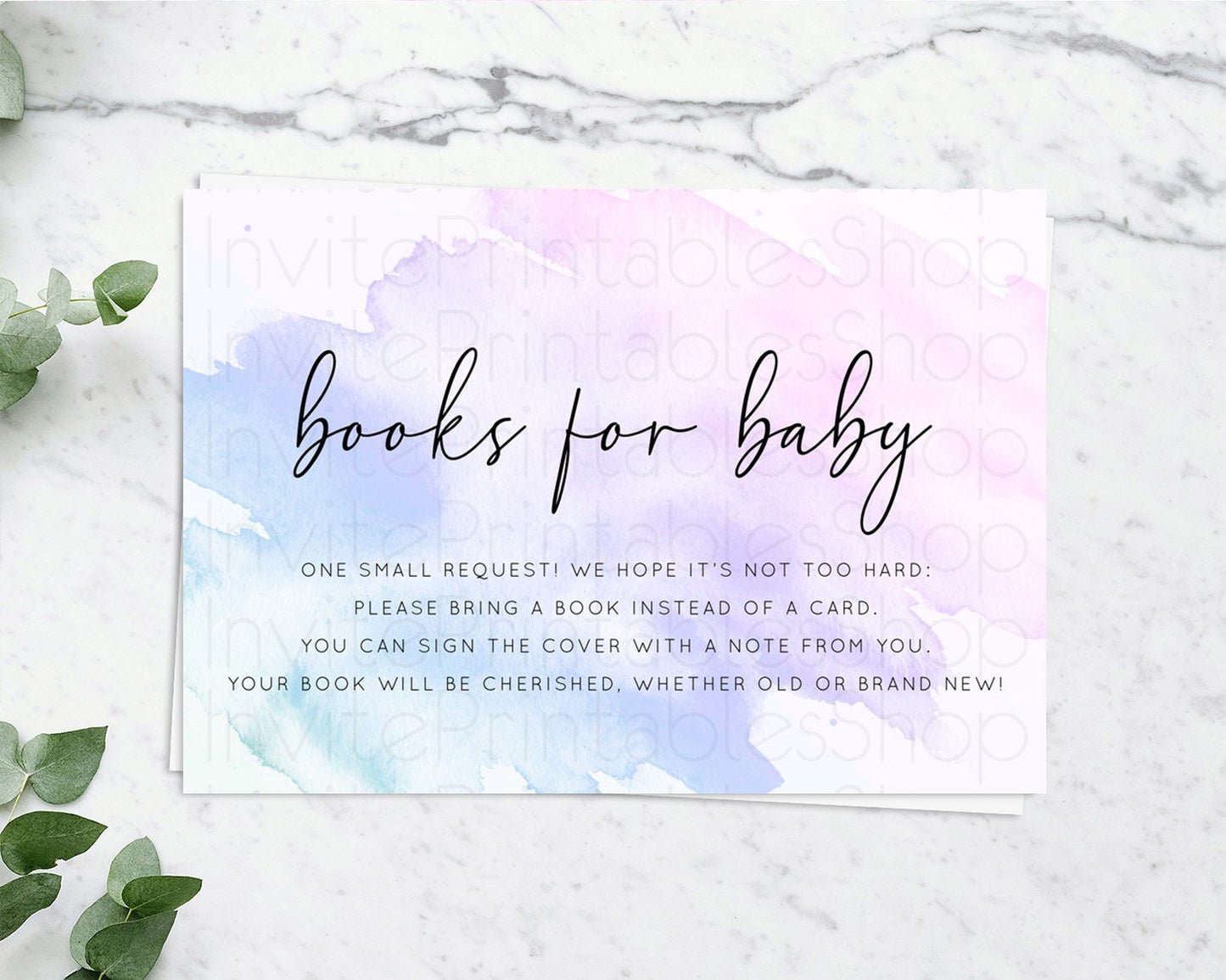 Purple Books For Baby Card Watercolor Book Insert Pastel Purple Baby Shower Book Card Purple Watercolor Guests Book Poem Request D10165