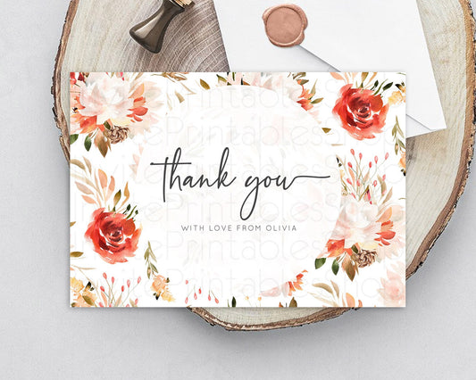 Editable Secret Garden Thank You Wildflower Thank You Card Pastel Flower Gar