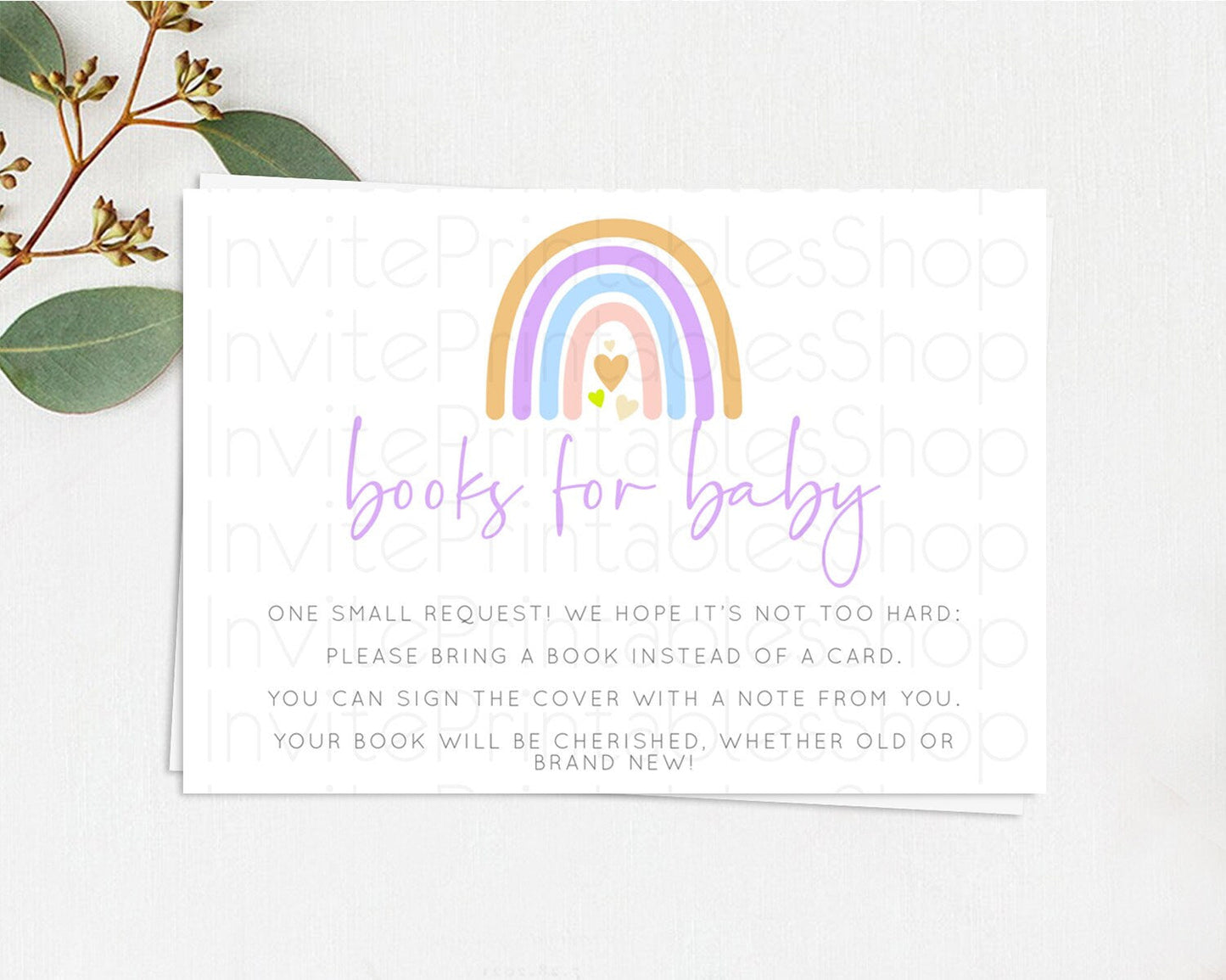Pastel Rainbow Books For Baby Card Boho Rainbow Book Insert Boho Rainbow Book Card Pastel Watercolor Baby Shower Book Poem Request D10238