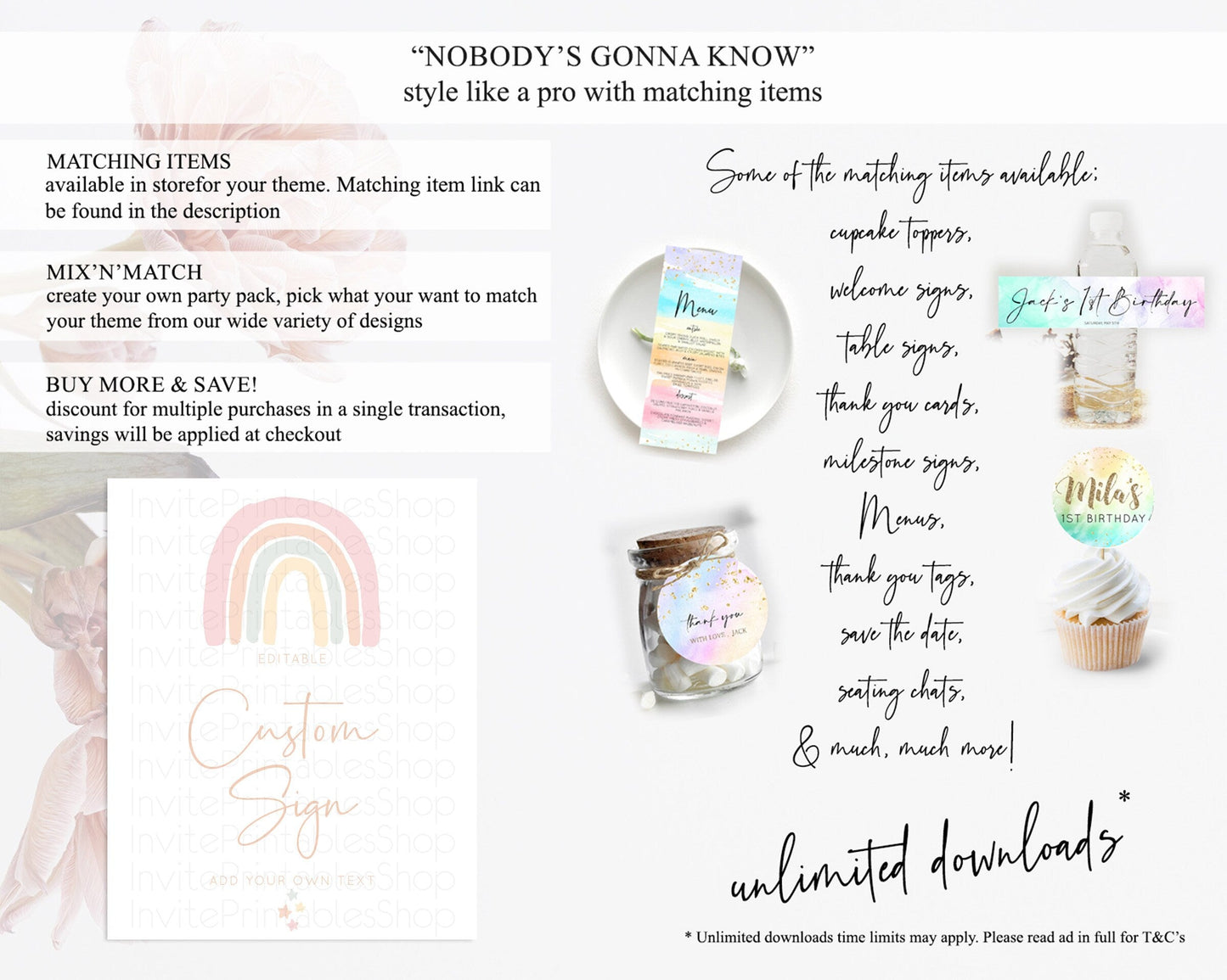 Pastel Rainbow Sign Rainbow Table Sign Decor Boho Colorful Rainbow Party Rainbow Baby Theme 1st Birthday Baptism Baby Shower Wedding D10162