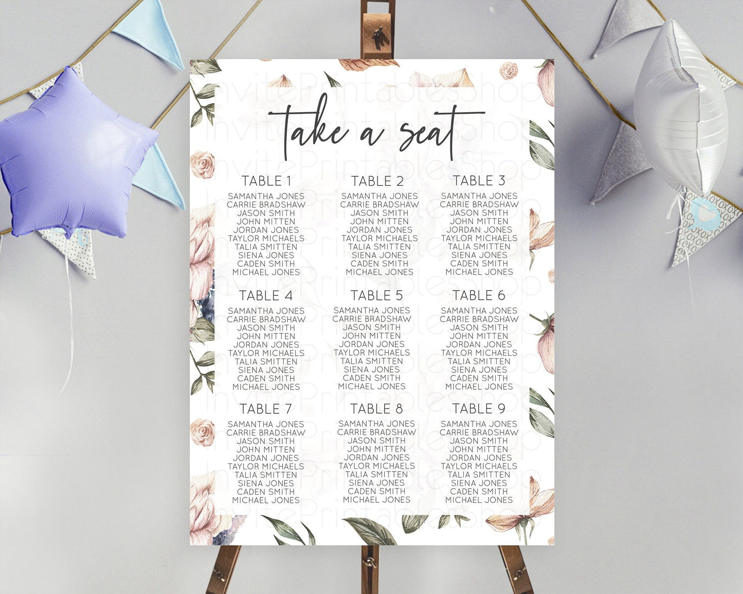 Secret Garden Seating Chart Wildflower Seating Chart Pastel Flowers Seating Chart Enchanted Garden Boho Floral Take A Seat Decor D10504