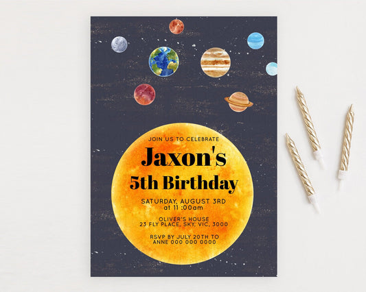 Editable Space Birthday Invitation Space 1st Birthday Invites First Trip Aro