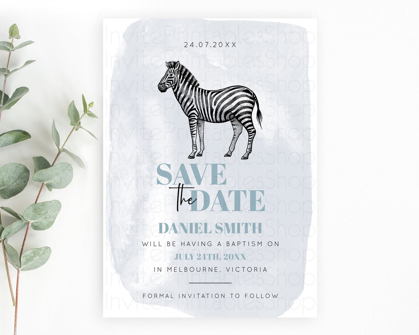 Zebra Save The Date Template Zebra Party Save The Date Safari Adventure Zebra Minimal Theme For 1st Birthday Baptism Baby Shower D10814