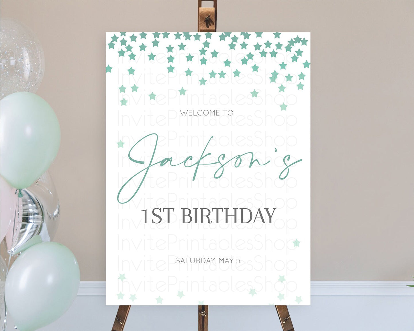 Star Welcome Board Pastel Stars Welcome Sign Shooting Star Rainbow Colorful Confetti Twinkle Little Star First Birthday Welcome Sign D10310