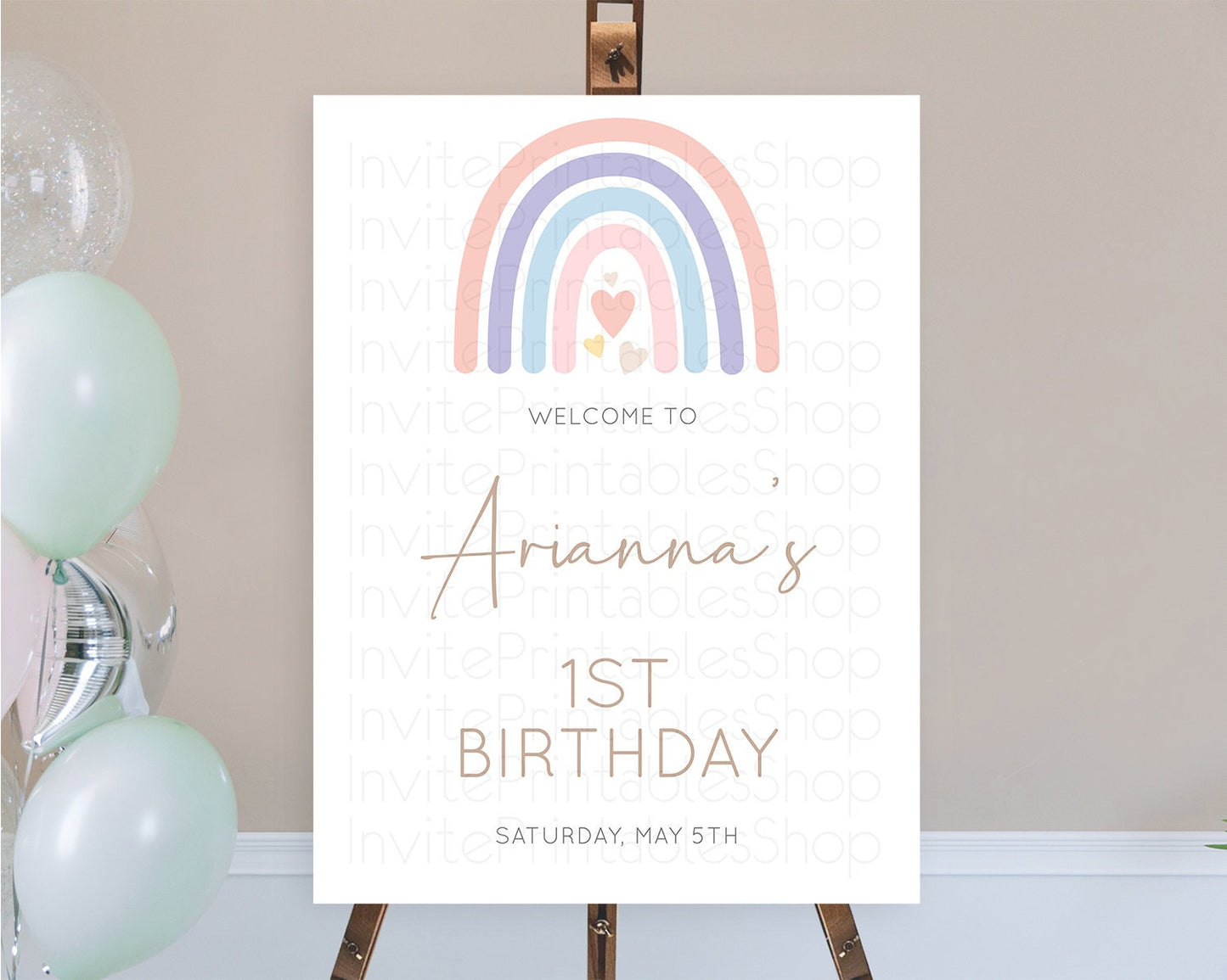 Pastel Rainbow Welcome Sign Boho Rainbow Welcome Board Rainbow Welcome Sign Pastel Welcome Decor Rainbow First Birthday Welcome Sign D10788