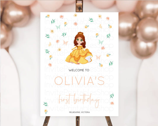 Editable Princess Birthday Welcome Sign Castle Welcome Board Secret Garden E