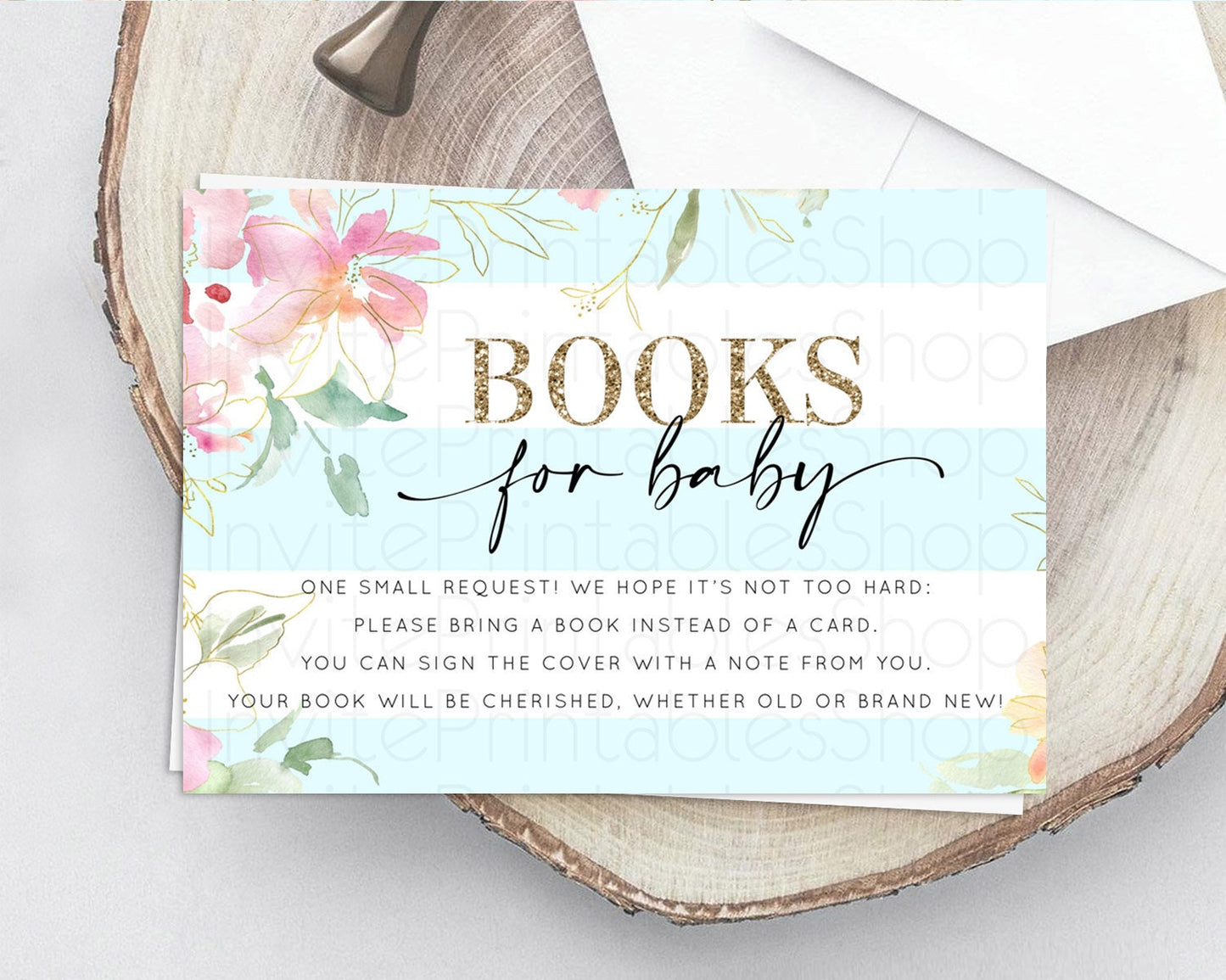 Editable Secret Garden Books For Baby Card Boho Wildflower Book Insert Paste