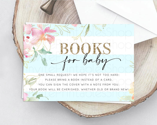 Editable Secret Garden Books For Baby Card Boho Wildflower Book Insert Paste