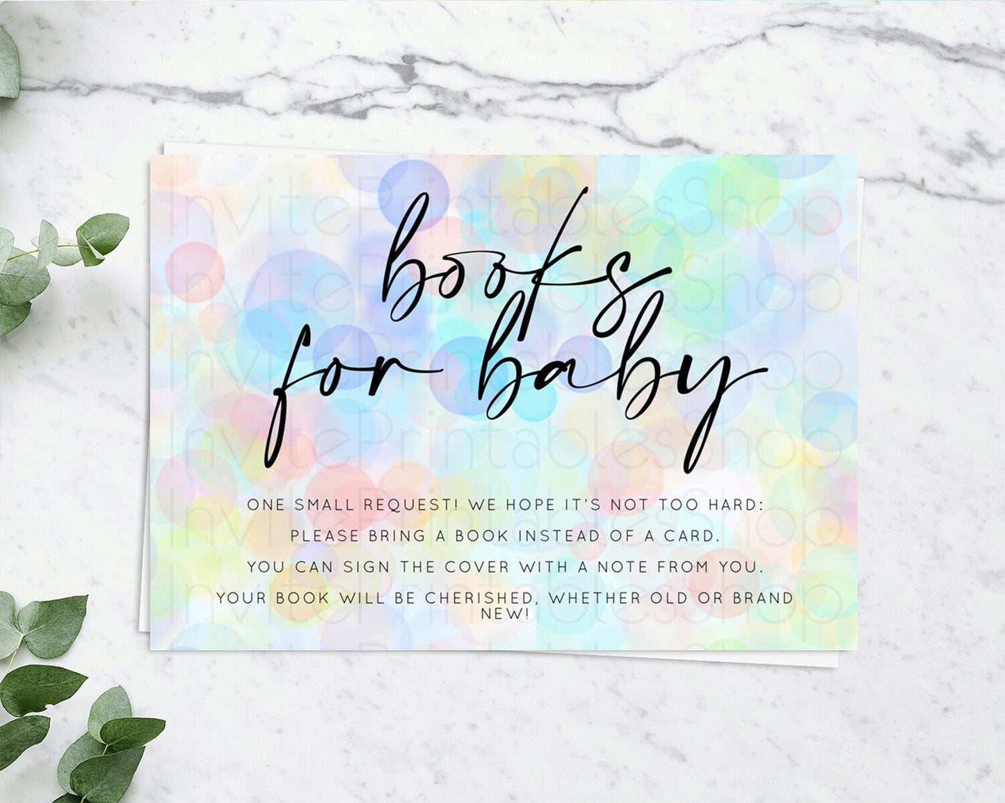 Pastel Books For Baby Card Bubble Bath Baby Shower Books Insert Rainbow Book Card Pastel Bubbles Colorful Confetti Book Poem Request D10446