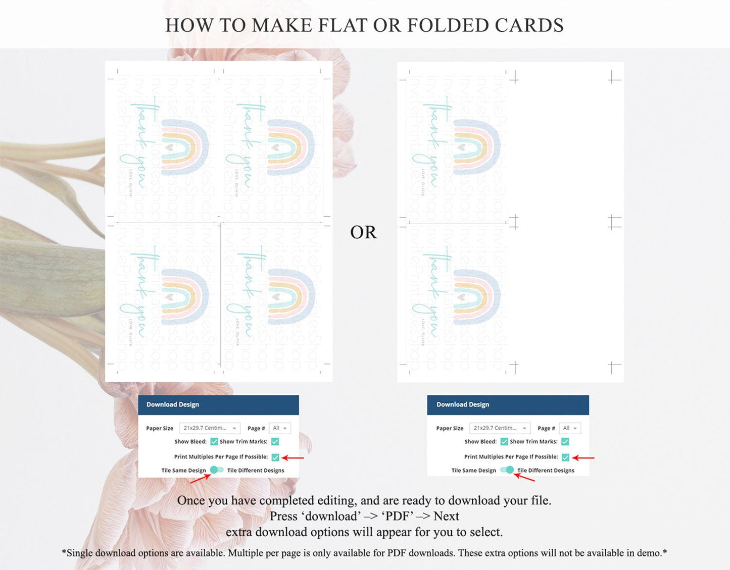 Pastel Rainbow Thank You Boho Rainbow Thank You Card Rainbow Birthday Thank You Cards Pastel Rainbow Teacher Thank You Card Template D10214