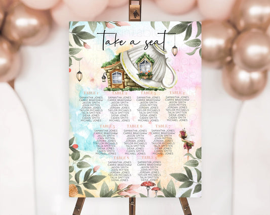 Editable Fairy Seating Chart Pastel Fairy Seating Chart Fairy Tea Party Fair