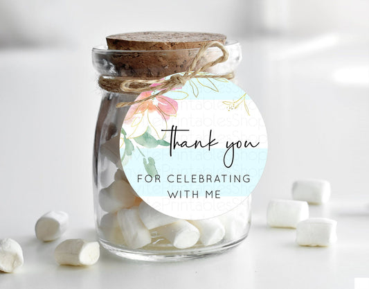 Editable Secret Garden Thank You Tags Wildflower Thank You Gift Tags Pastel