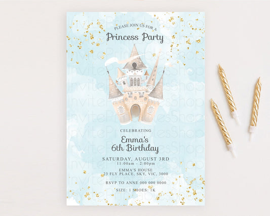 Editable Princess Birthday Invitation Princess Invitation Pastel Invitation