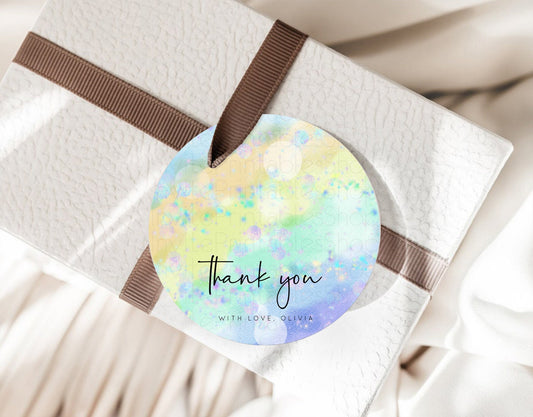 Editable Pastel Thank You Tags Rainbow Thank You Gift Tags Colorful Pastel F