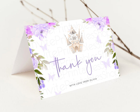Editable Princess Thank You Castle Thank You Card Secret Garden Birthday Tha