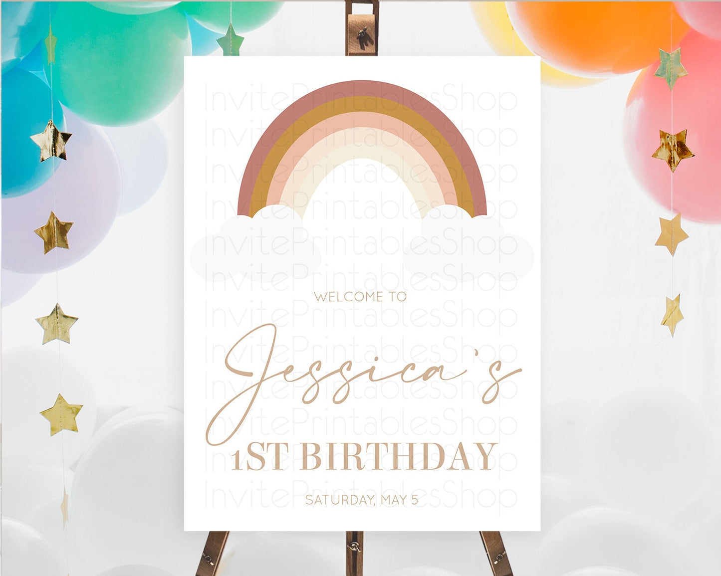 Pastel Rainbow Welcome Sign Boho Rainbow Welcome Board Rainbow Welcome Sign Pastel Welcome Decor Rainbow First Birthday Welcome Sign D10122