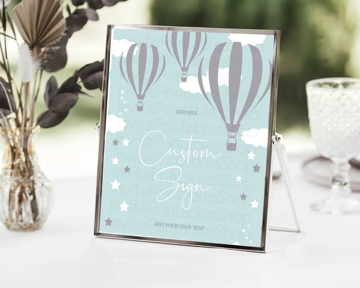 Hot Air Balloon Sign Hot Air Balloon Table Sign Decor Adventure Awaits Mr. ONEderful Party 1st Birthday Baptism Baby Shower D10324