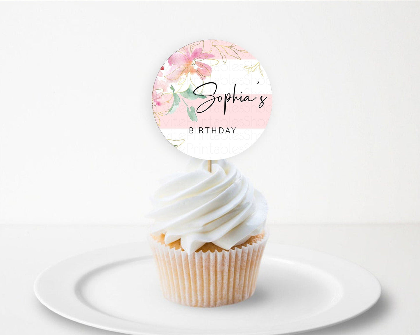Secret Garden Cupcake Toppers Wildflower Cupcake Toppers Pastel Flowers Cupcake Toppers Enchanted Garden Boho Floral First Birthday D10300