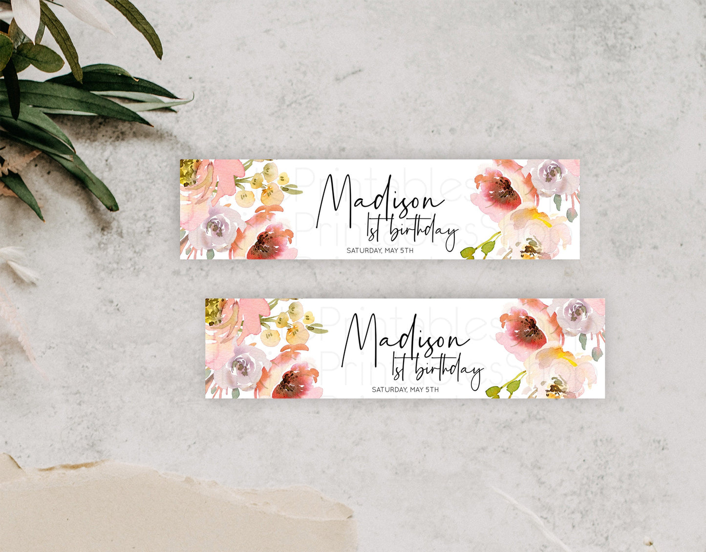 Wildflower Water Label Template Secret Garden Water Label Pastel Floral Garden Party Decor Boho Flowers Birthday Baby Shower Wedding D10194