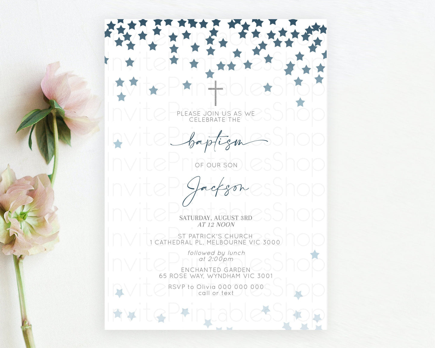 Star Baptism Invitation Pastel Stars Baptism 1st Birthday Invitation Rainbow Colors Confetti Twinkle Little Star Christening Invite D10308