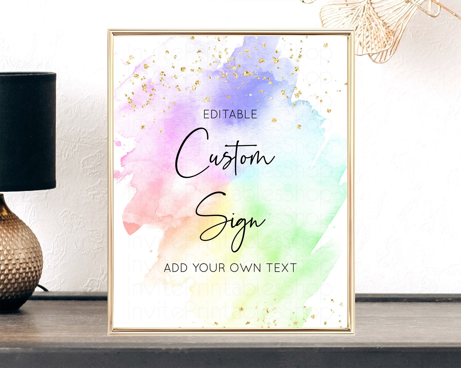 Editable Pastel Rainbow Sign Cards Gifts Sign Table Signs Diaper Sign Books