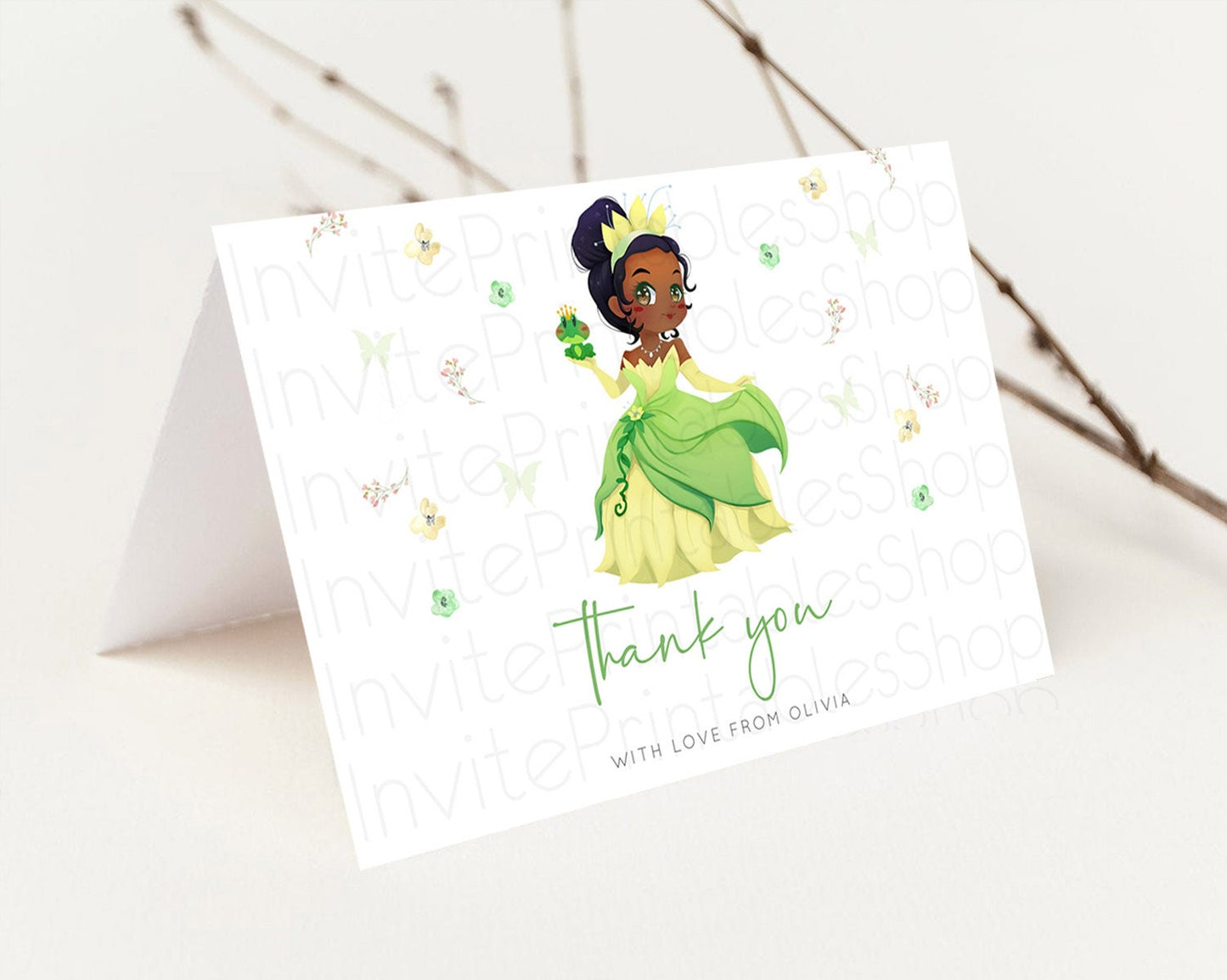 Princess Thank You Castle Thank You Card Secret Garden Birthday Thank You Card Enchanted Castle Pastel Floral Teacher Thank You Card D10348