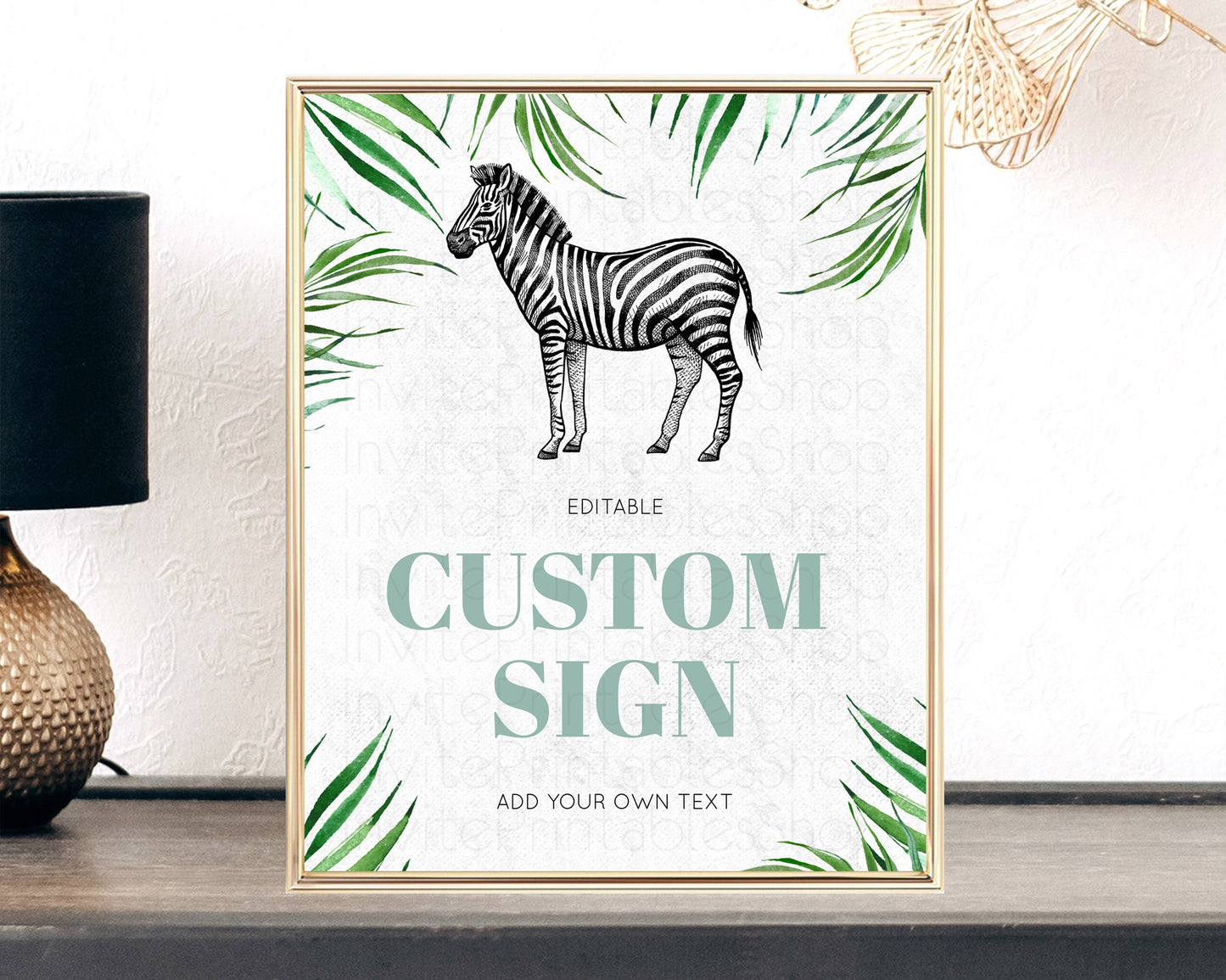 Zebra Sign Zebra Table Sign Decor Zebra Party Sign Template Safari Adventure Zebra Minimal Theme 1st Birthday Baptism Baby Shower D10844