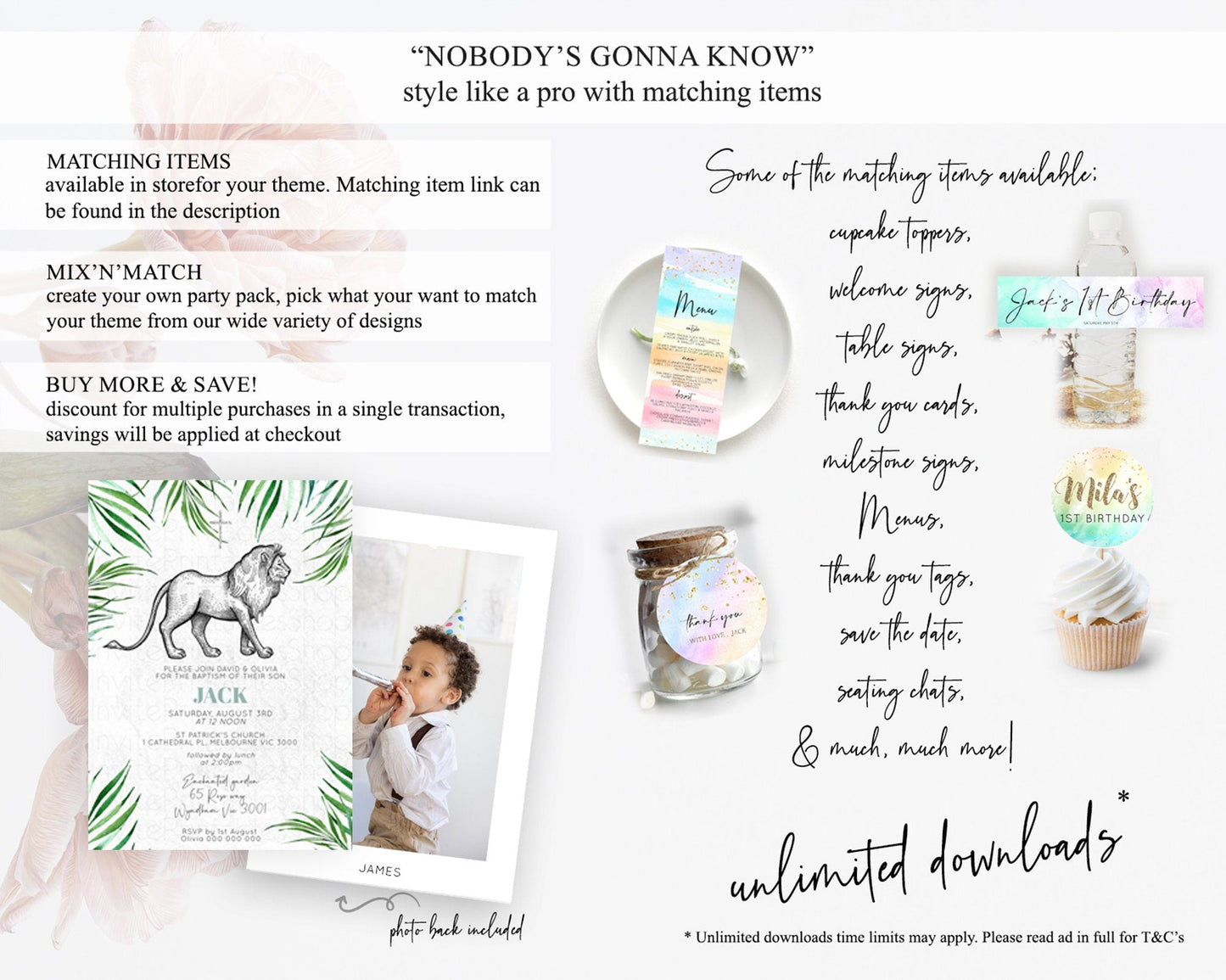 Lion Baptism Invitation Lion Baptism 1st Birthday Invitation Modern Safari Adventure Lion Christening Invitation Holy Communion D10845