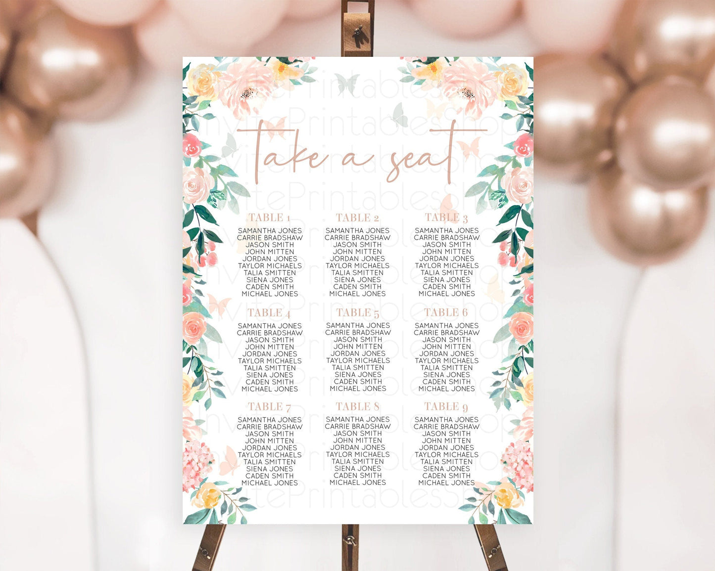 Secret Garden Seating Chart Wildflower Seating Chart Pastel Flowers Seating Chart Enchanted Garden Boho Floral Take A Seat Decor D10706