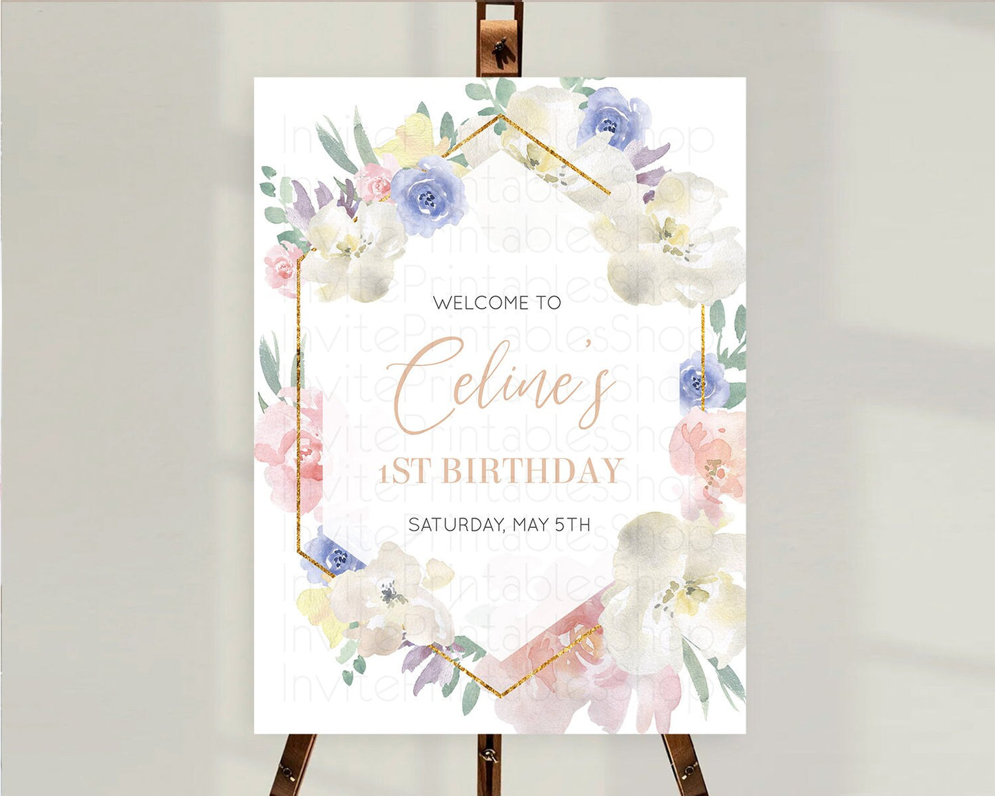 Secret Garden Welcome Sign Wildflower Welcome Board Pastel Flower Garden Welcome Poster Boho Wildflower First Birthday Welcome Sign D10254