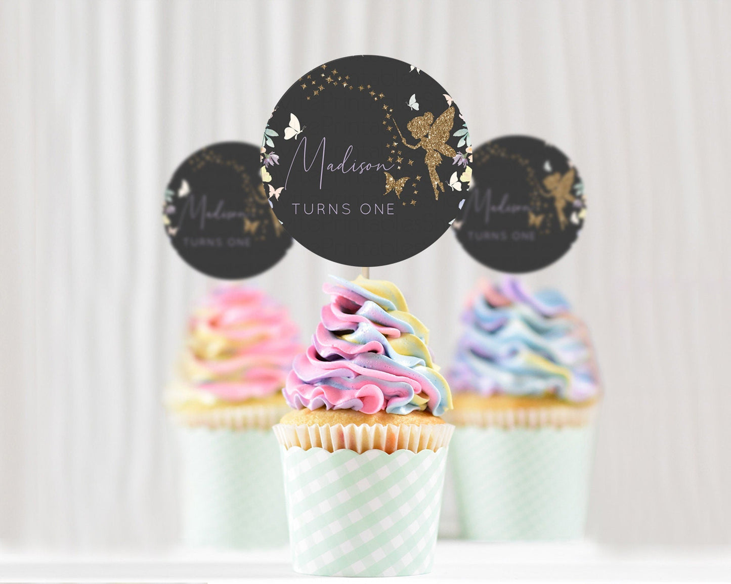 Fairy Cupcake Toppers Pastel Fairy Cupcake Toppers Fairy Floral Garden Cupcake Topper Enchanted Garden Floral Butterfly Party Decor D10881