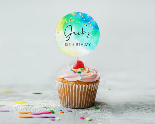 Editable Tie Dye Cupcake Toppers Rainbow Tie Dye Cupcake Toppers Rainbow Col
