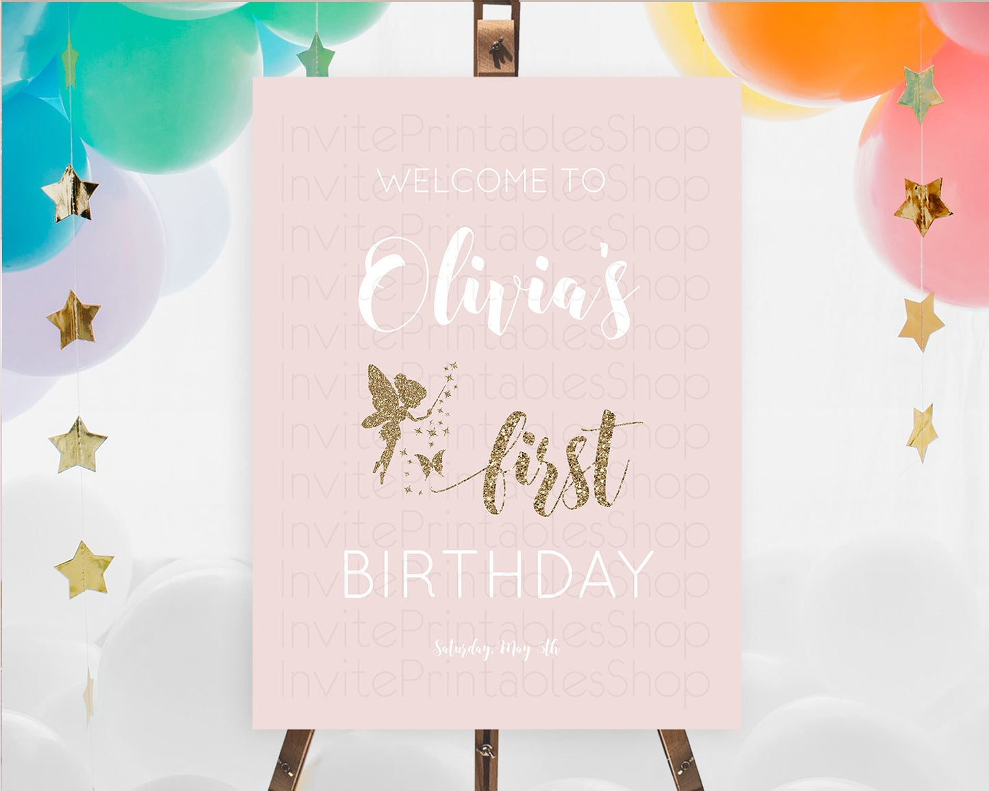 Fairy Welcome Sign Fairy Welcome Board Enchanted Garden Pastel Floral Butterfly Decor Secret Garden First Birthday Welcome Sign D10899