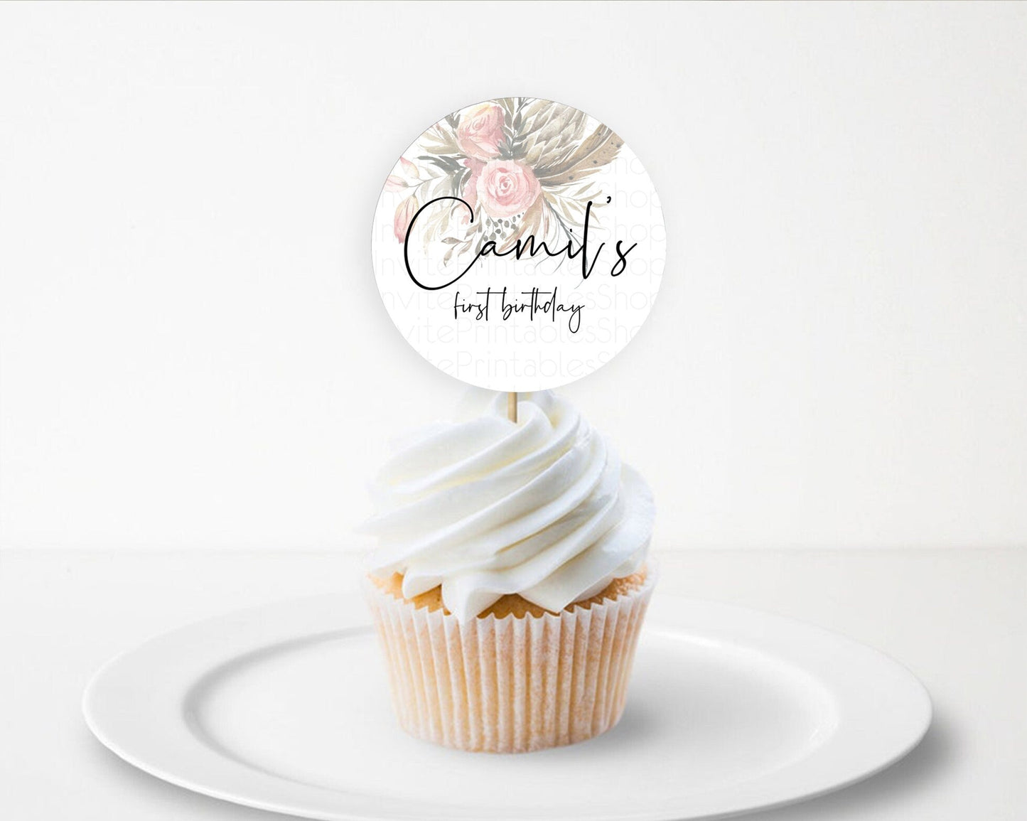 Secret Garden Cupcake Toppers Wildflower Cupcake Toppers Pastel Flowers Cupcake Toppers Enchanted Garden Boho Floral First Birthday D10686