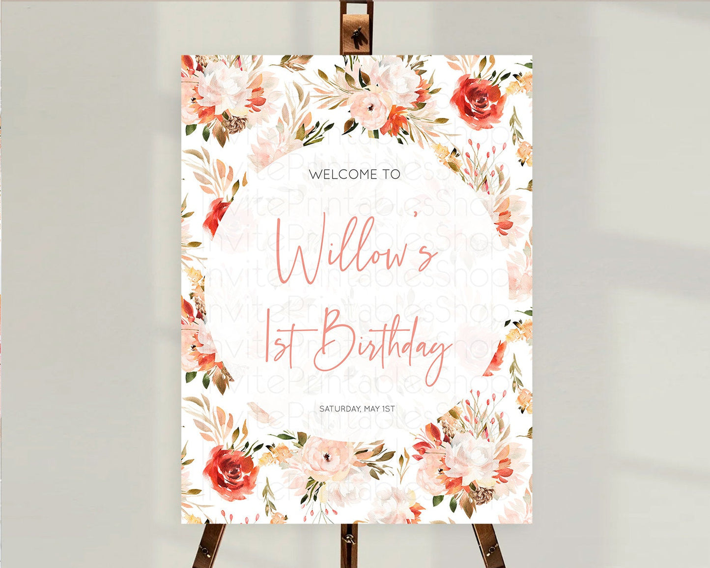 Secret Garden Welcome Sign Wildflower Welcome Board Pastel Flower Garden Welcome Poster Boho Wildflower First Birthday Welcome Sign D10540