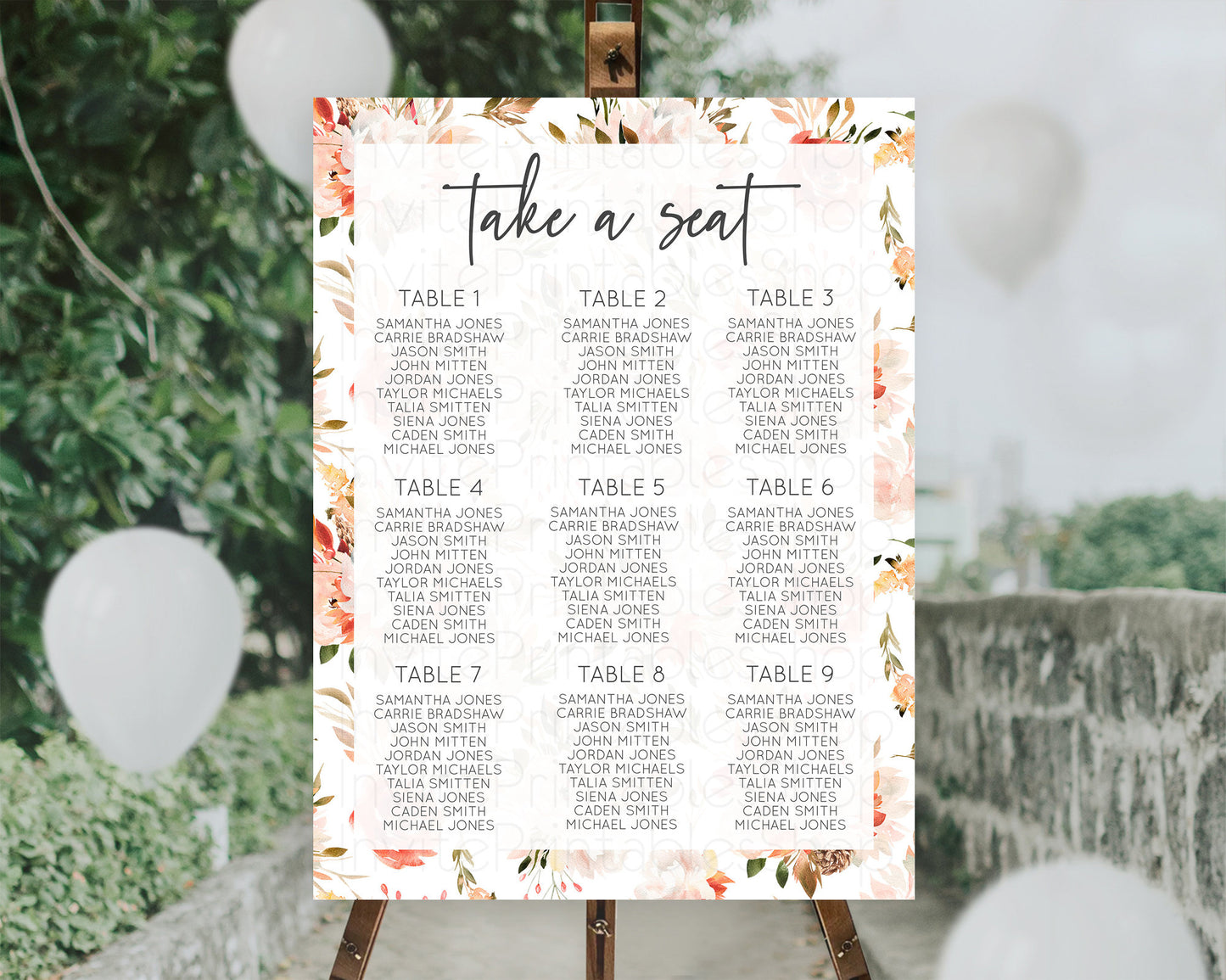 Secret Garden Seating Chart Wildflower Seating Chart Pastel Flowers Seating Chart Enchanted Garden Boho Floral Take A Seat Décor D10540