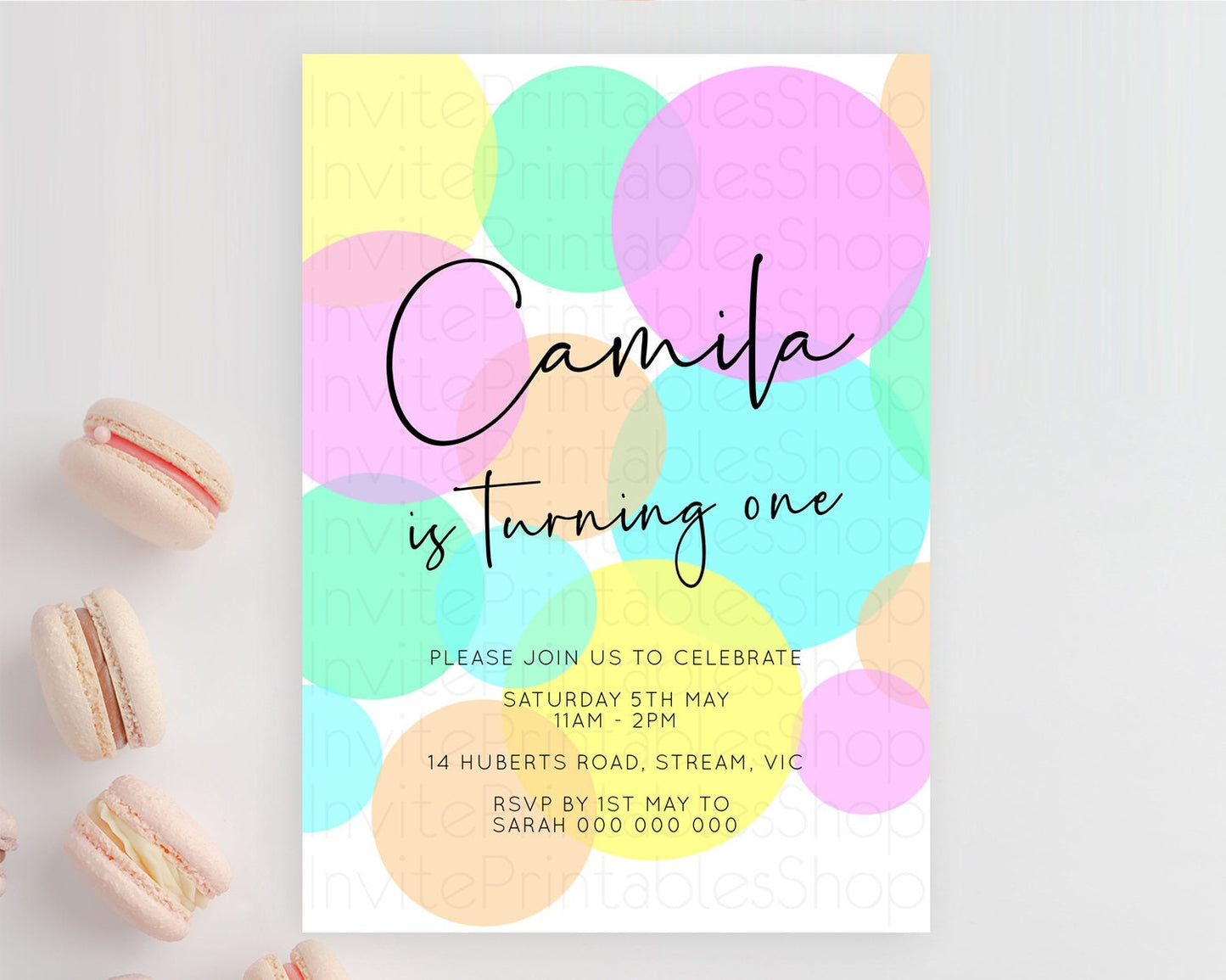 Editable Pastel Birthday Invitation Pastel Confetti Birthday Invitation Bubb