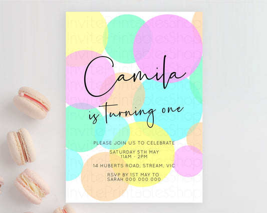 Editable Pastel Birthday Invitation Pastel Confetti Birthday Invitation Bubb