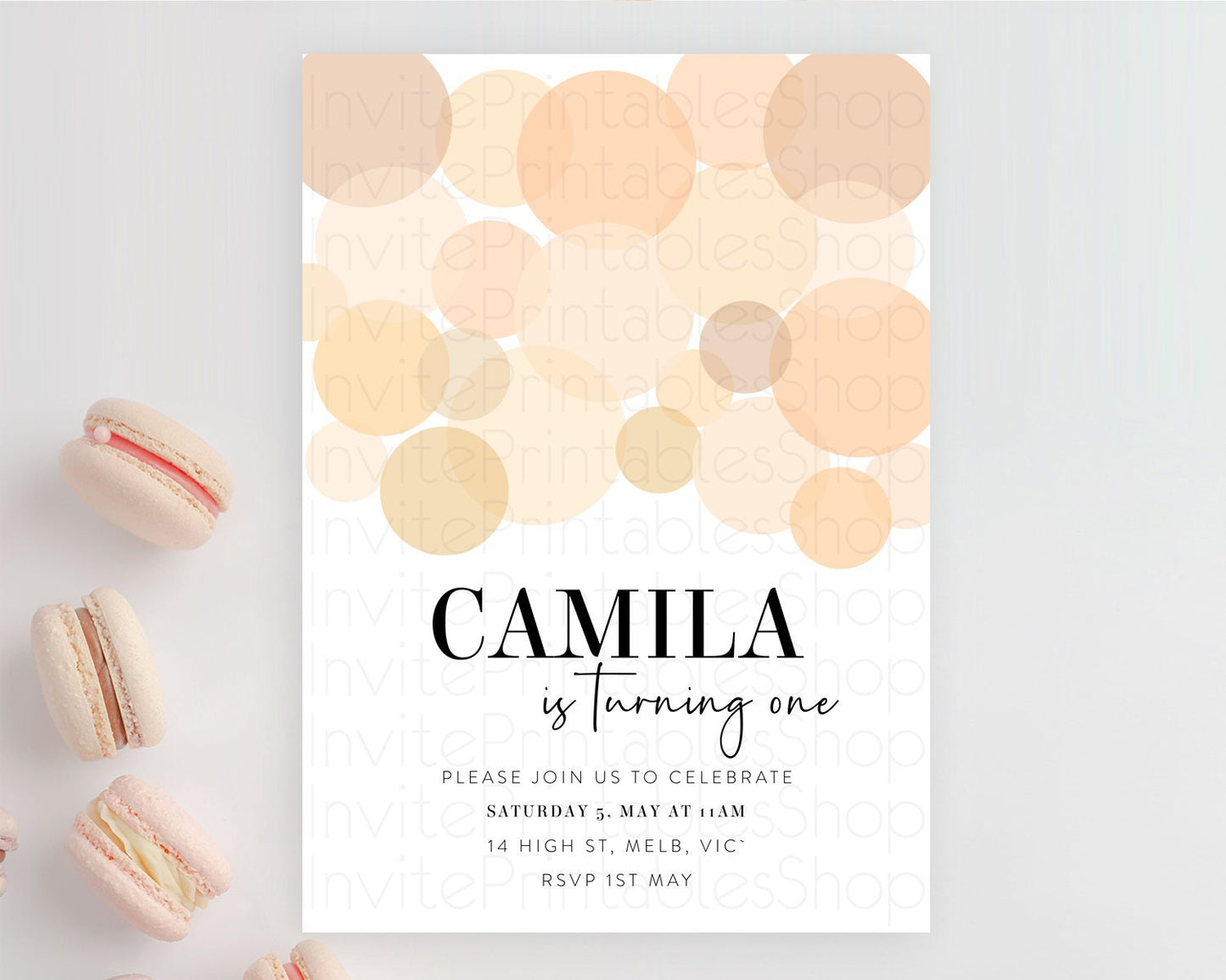 Pastel Birthday Invitation Orange Confetti Birthday Invitation Confetti Birthday Invitation Bubbles Invitation 1st First Birthday 100212