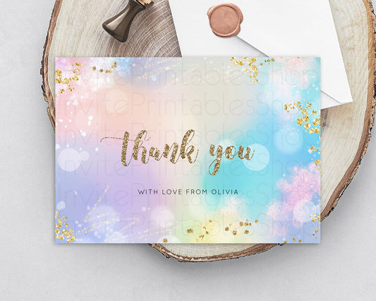 Editable Pastel Thank You Rainbow Thank You Card Colorful Pastel Birthday Th