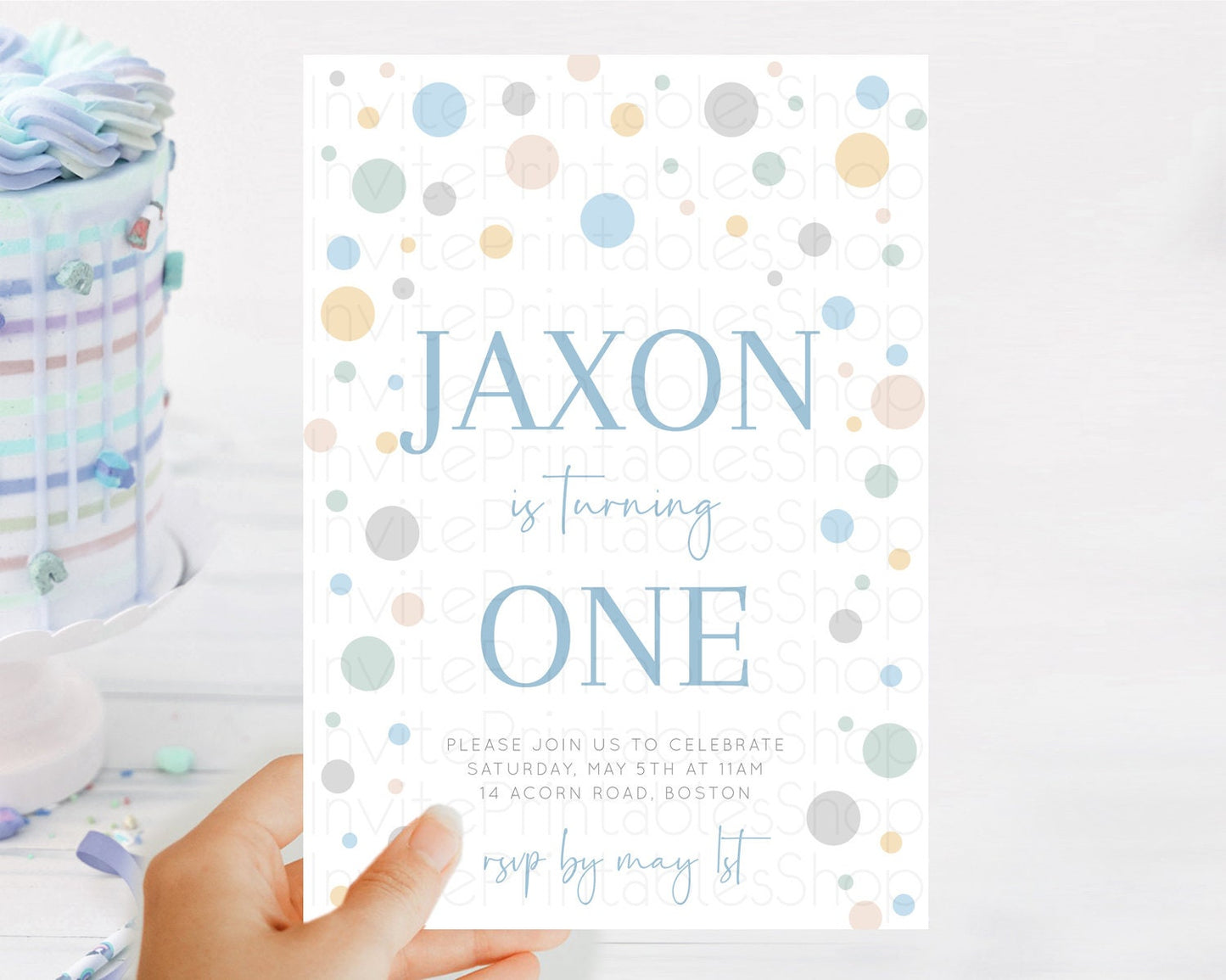 Pastel Birthday Invitation Pastel Confetti Birthday Invitation Bubbles Invitation Colorful Rainbow Confetti 2nd 1st First Birthday D11021