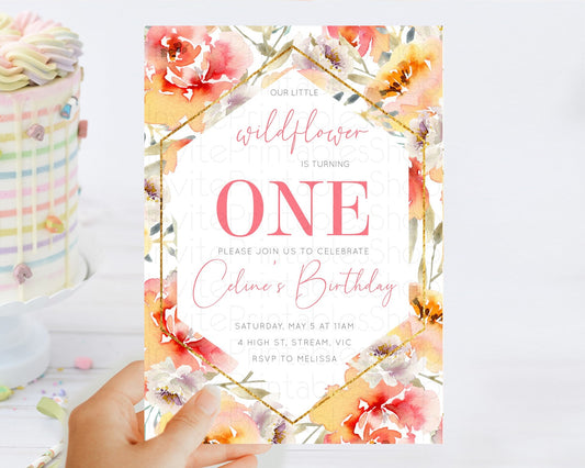Editable Secret Garden Invitation Wildflower Birthday Invitation Pastel Flow