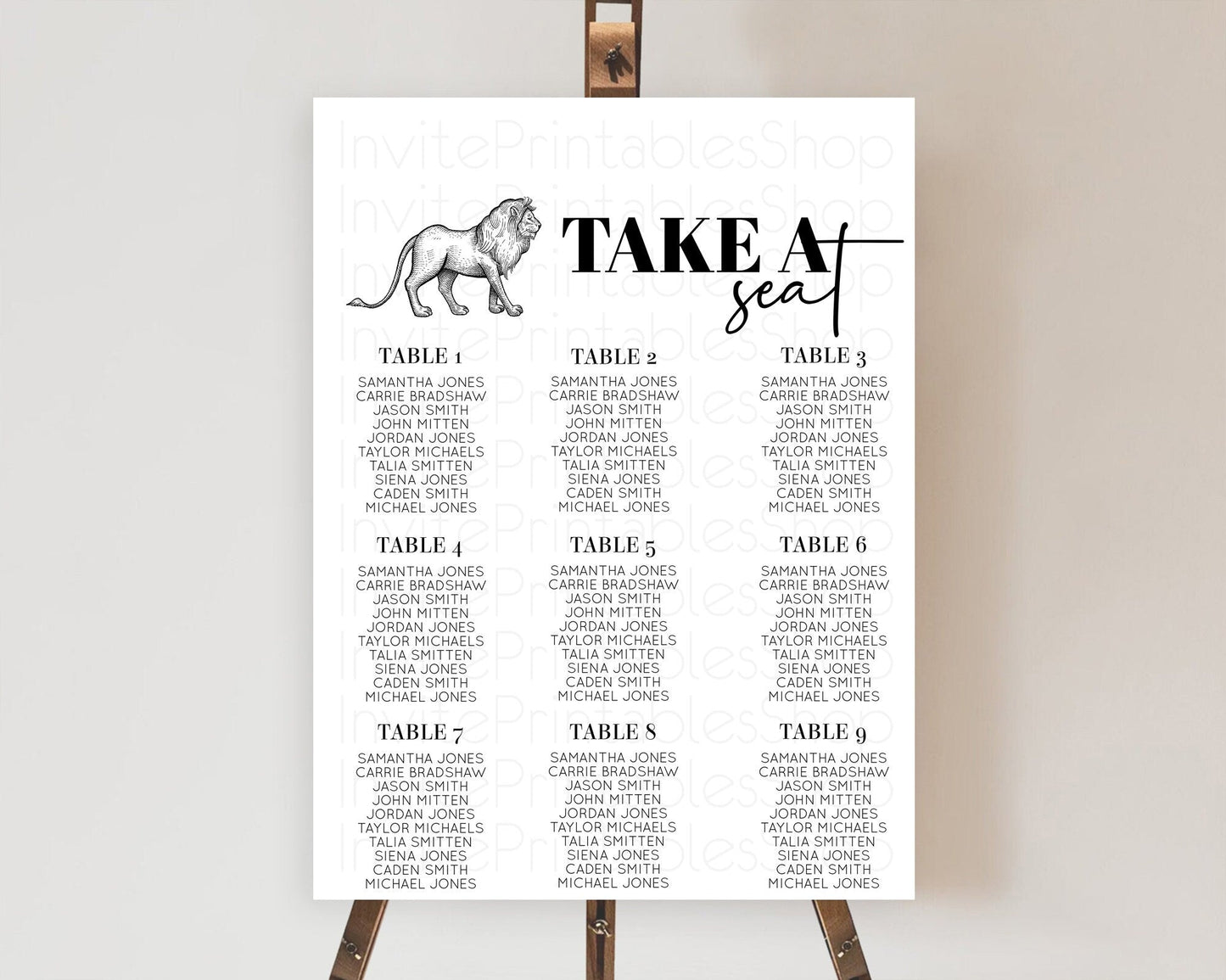 Lion Seating Chart Safari Lion Seating Chart Modern Lion Party Decor Safari Adventure Party Minimalist Lion Seating Sign Take A Seat D10246