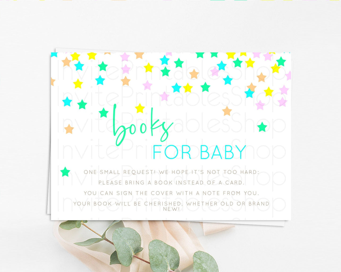 Pastel Star Books For Baby Card Shooting Star Book Insert Twinkle Little Star Book Card Rainbow Confetti Guests Book Poem Request D10397
