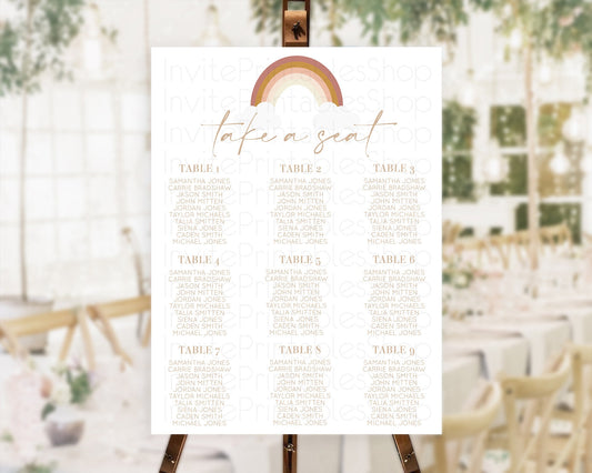 Editable Pastel Rainbow Seating Chart Boho Rainbow Seating Chart Rainbow Sea