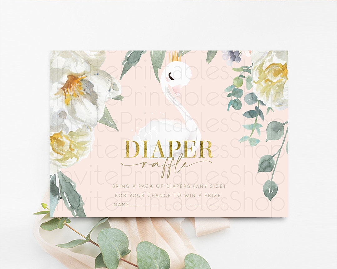 Editable Diaper Raffle Diaper Request Diaper Insert Card Baby Shower Diaper
