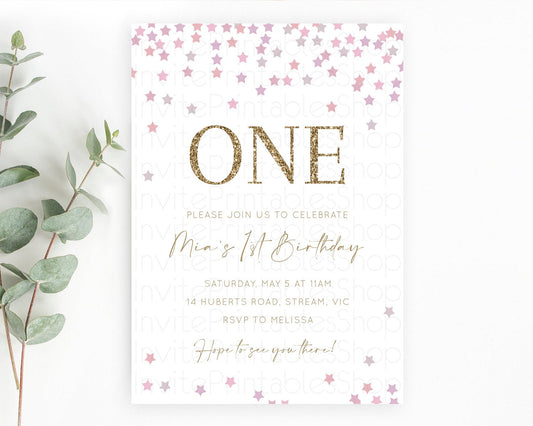 Editable Star Birthday Invitation Pastel Stars Invite Shooting Star Party Ra