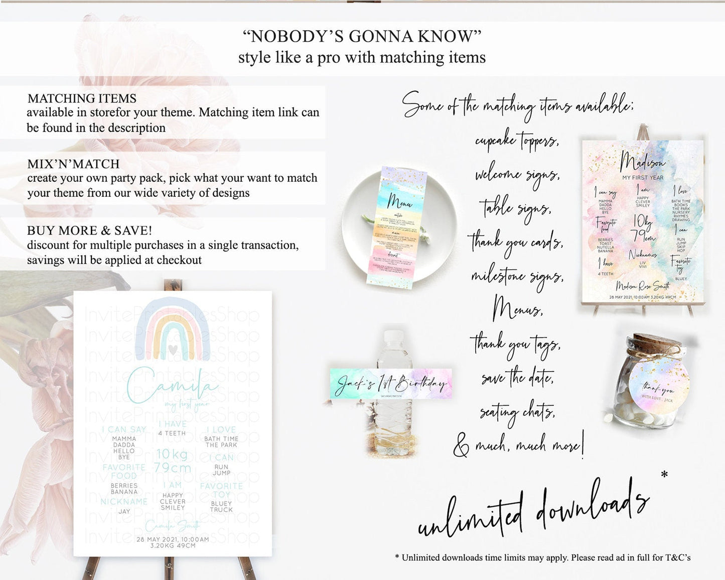 Pastel Rainbow First Birthday Milestone Poster Boho Rainbow Milestone Board Rainbow Milestone Pastel Milestone Rainbow 1st Birthday D10214